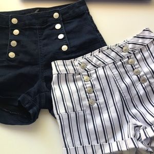 (2 pack) nautical-inspired jean shorts